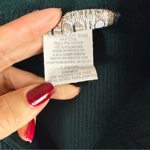 Vintage Gepetto Chic Green Zip-Up Jacket with Gold Accents Retro 90’s Size: L - Picture 9 of 12